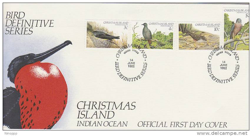 Christmas Island-1982 Birds Definitive ,dated 14 June 82, FDC - Christmas Island