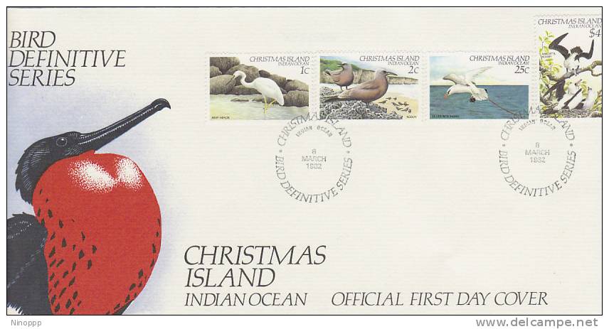 Christmas Island-1982 Birds Definitive Dated 8 March 82, FDC - Christmas Island