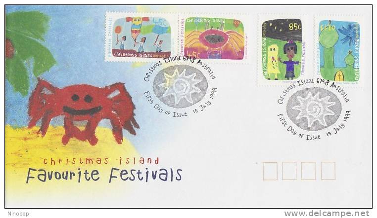 Christmas Island-1999 Favorite Festtivals FDC - Christmas Island