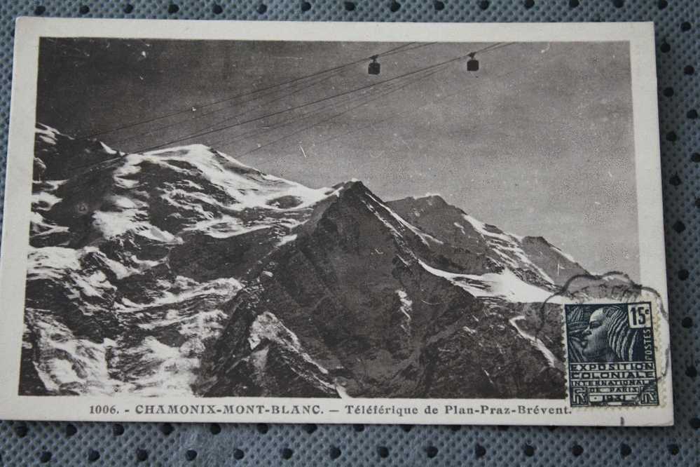 CPA Chamonix-mont-blanc Savoie 73 Téléférique Plan PRAZ-BREVENT Tim à Date Cachet Convoyeur 1931 St Gervais Fayet-chamo - Chamoux Sur Gelon