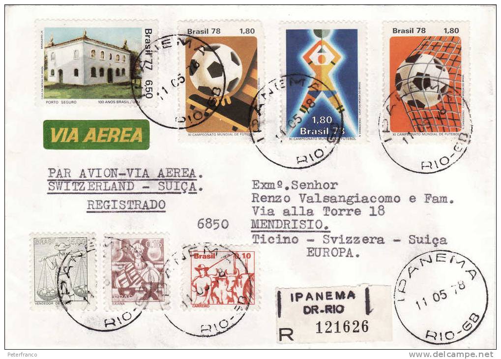 1978 Brasile - Racc. Aerea Viaggiata - Affrancatura Mista - Covers & Documents