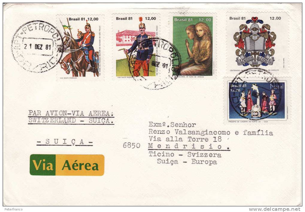 1981 Brasile - Racc. Aerea Viaggiata - Affrancatura Mista - Covers & Documents