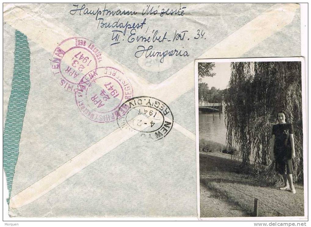 Carta Aerea Certificada BUDAPEST 1947. Contiene FOTO - Storia Postale