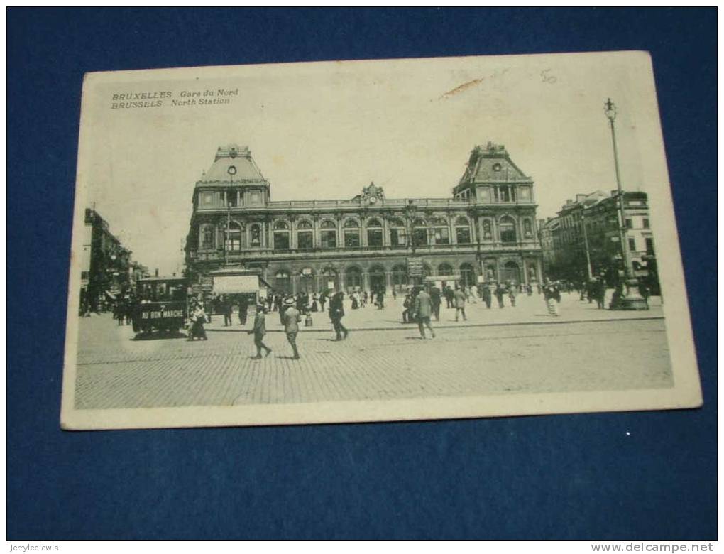 BRUXELLES -  Gare Du Nord  -  1919 - Chemins De Fer, Gares