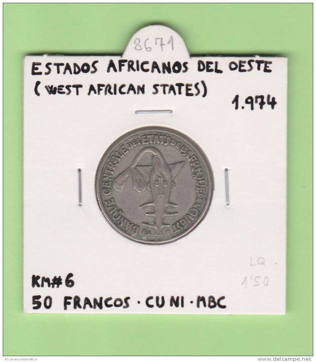 Estados Africanos Del Oeste(West African States)  50 Francos 1.974  Cu Ni KM#6  MBC/VF  DL-8671 - Kameroen