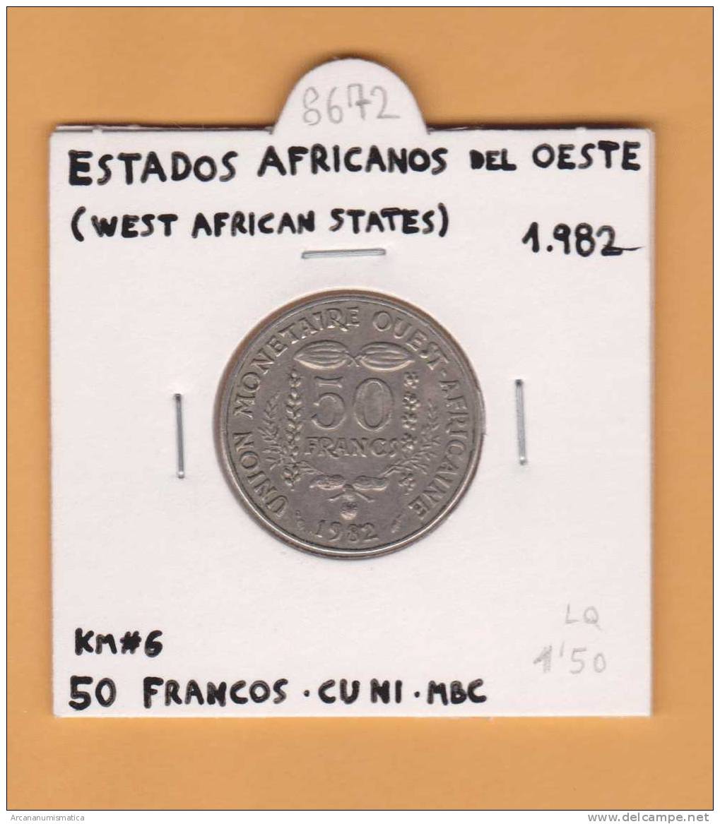 Estados Africanos Del Oeste(West African States)  50 Francos 1.982  Cu Ni KM#6  MBC/VF  DL-8672 - Kamerun