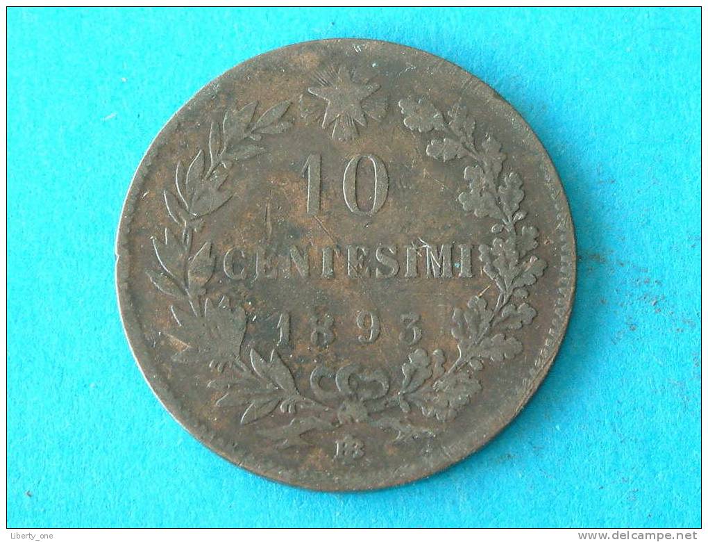 1893 B/I - 10 CENTESIMI / KM 27.1 ( For Grade, Please See Photo ) ! - Otros & Sin Clasificación