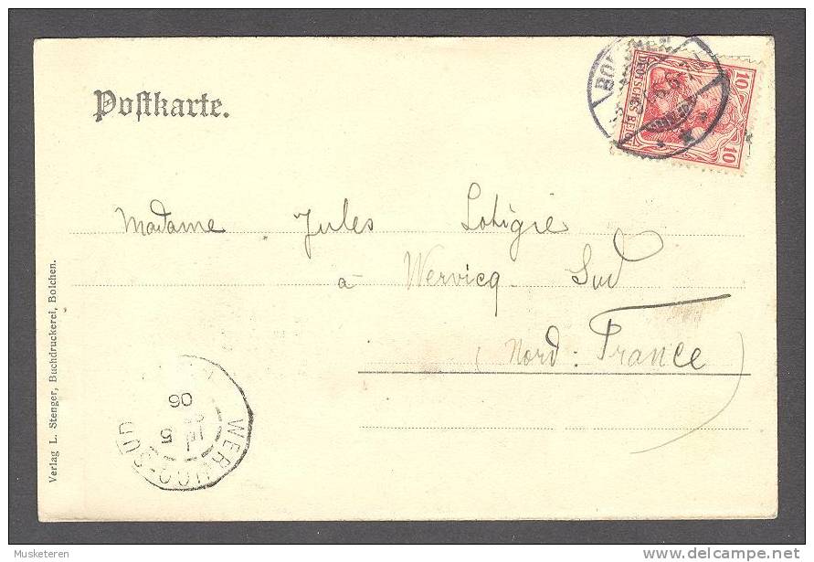 France CPA Moselle Bolchen - Boulay 1906 German Stamp On Postkarte BOLCHEN Cancel To Wervico - Sud. L. Stenger, Bolchen - Boulay Moselle