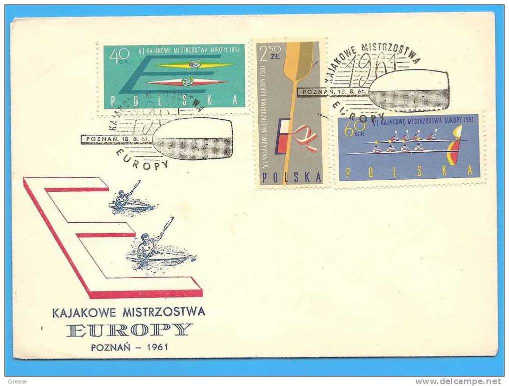 POLAND  Cover 1961. European Championship Canoe Kayak - Canoa