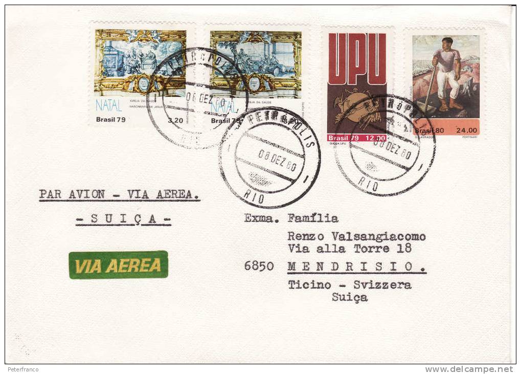 1980 Brasile - Raccomandata Aerea Viaggiata - Affrancatura Mista - Covers & Documents