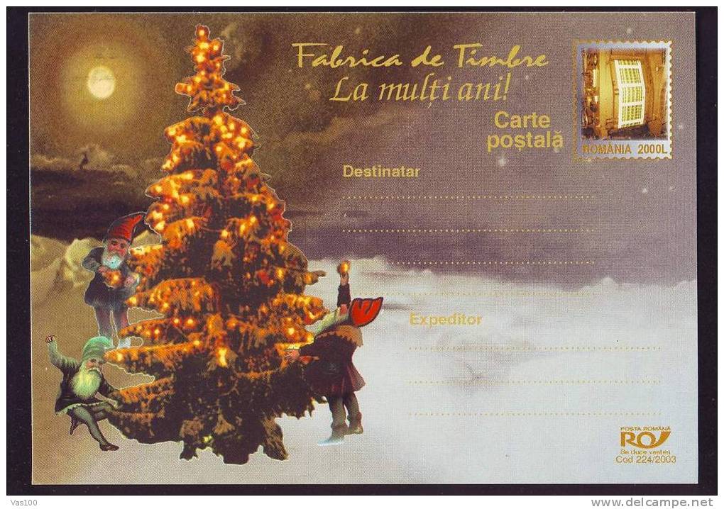 Romania  2003 CHRISTMAS NOUVEL AN  ENTEIRE POSTAL POSTCARD EDITION DE LUXE. - Anno Nuovo