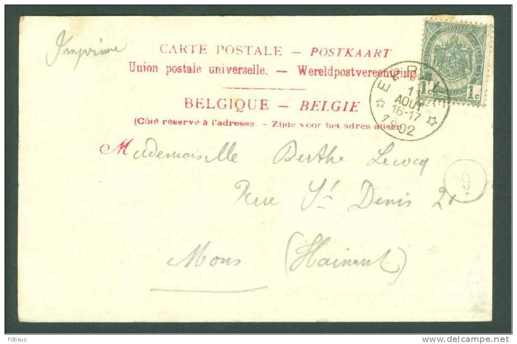 1902  CARTE AVEC RELAIS  EPRAVE VERS MONS  - LE TROPHEE - GROTTE DE HAN - - Rochefort