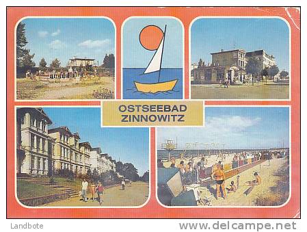 Zinnowitz - Ostseebad - Minisportanlage - Karl-Marx-Strasse- Ferienheim IG Wismut - Ortsansicht - Strand Mit Kegelbahn - Zinnowitz