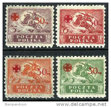Poland B11-14 Mint Hinged Semi-Postal Set From 1921 - Unused Stamps