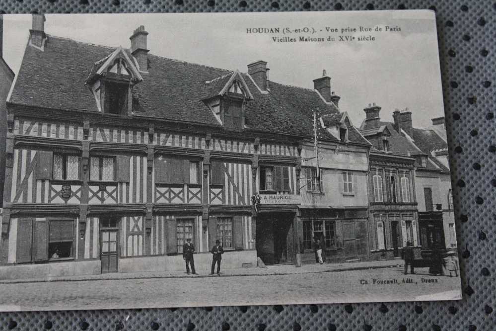 CPA:Houdan Commune Française Située Dans Les Yvelines 78 Région Île-de-France.vieilles Maisons Xvi éme Bar Maurice Pub - Houdan