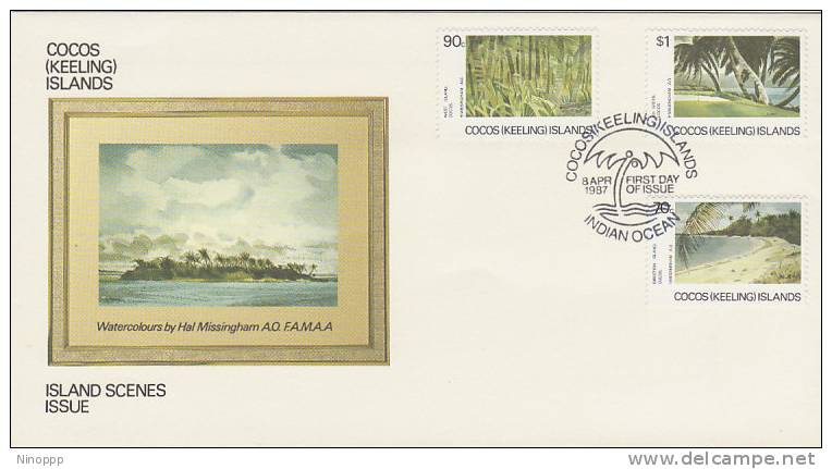 Cocos Islands  -1987 Island Scenes FDC - Kokosinseln (Keeling Islands)