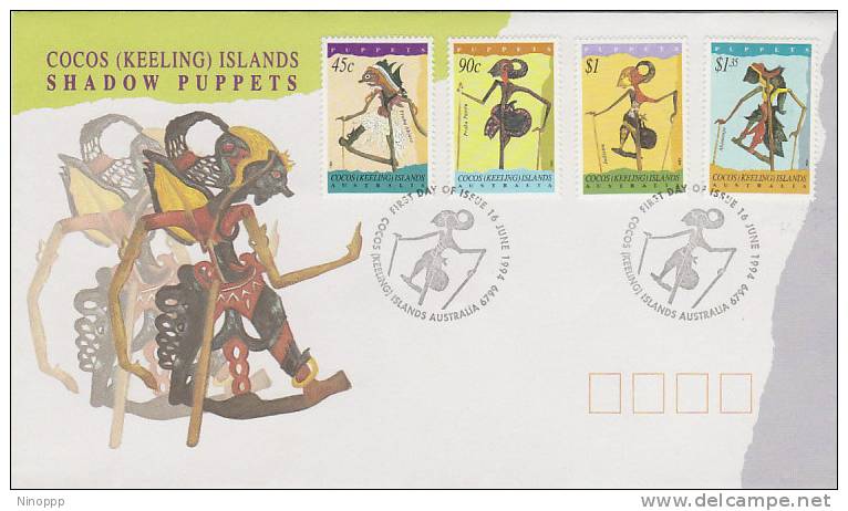 Cocos Islands  -1994 Shadow Puppets FDC - Isole Cocos (Keeling)