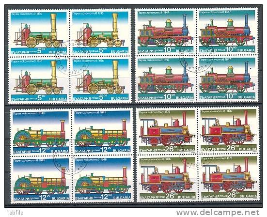 BULGARIA / BULGARIE - 1996 - Steam Locomotives - Bl.de 4 Obl - Used Stamps