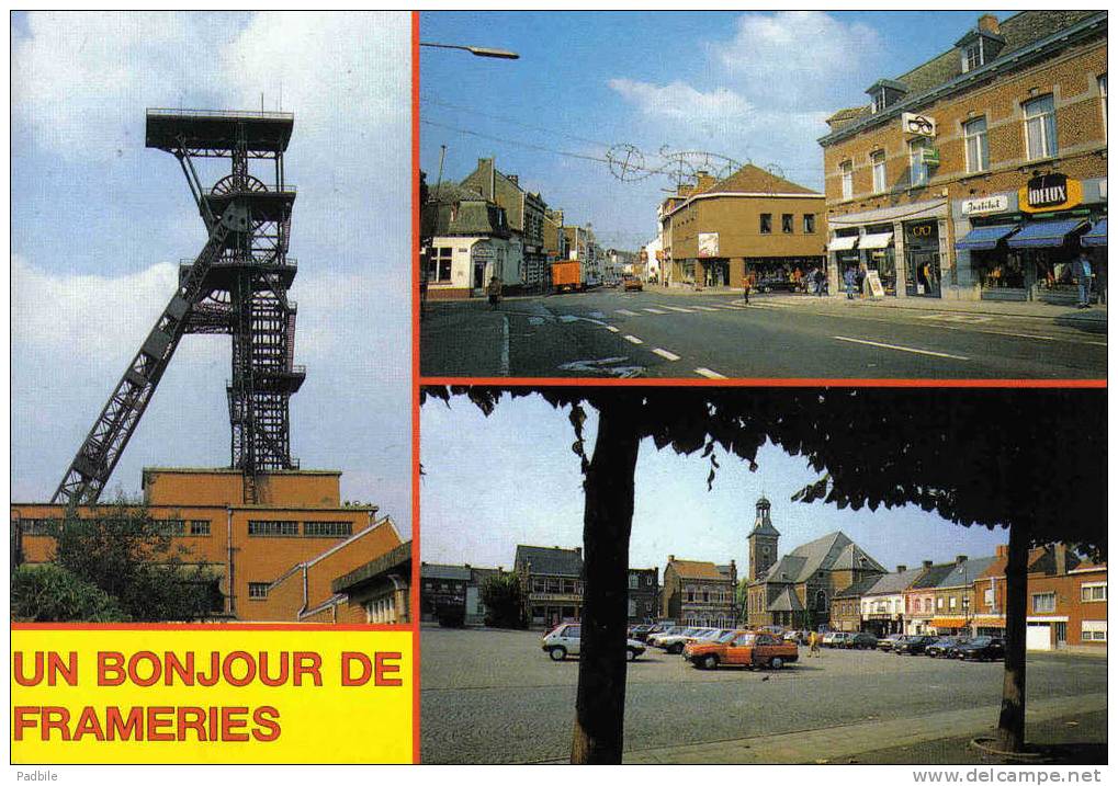 Carte Postale Belgique Frameries Le Puits De Mine Trés Beau Plan - Frameries