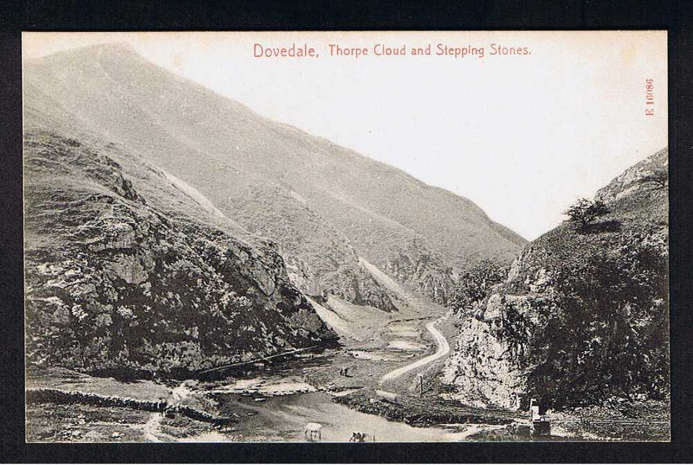 RB 565 - Early Stengel Postcard - Thorpe Cloud & Stepping Stones Dovedale Peak District Derbyshire - Derbyshire