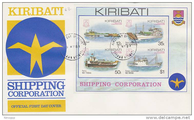 Kiribati-1984 Shipping Corporation MS FDC - Kiribati (1979-...)