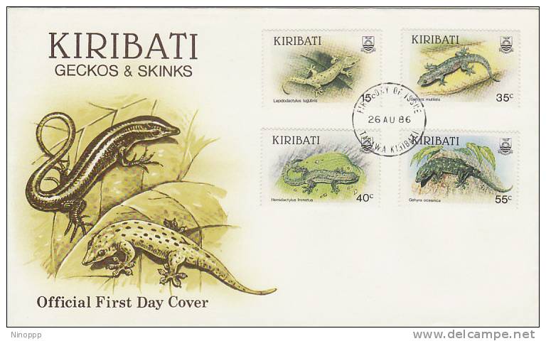 Kiribati-1986 Geckos & Skinks FDC - Kiribati (1979-...)