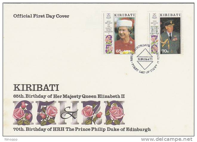 Kiribati-1991 60th Birthday Queen Elizabeth FDC - Kiribati (1979-...)