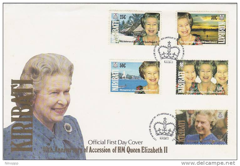 Kiribati-1994 40th Anniversary Of Accession Queen Elizabeth FDC - Kiribati (1979-...)