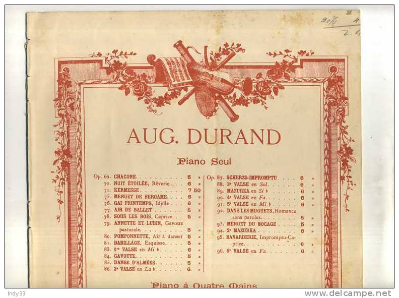 - AUG. DURAND . 2e VALSE - Instruments à Clavier