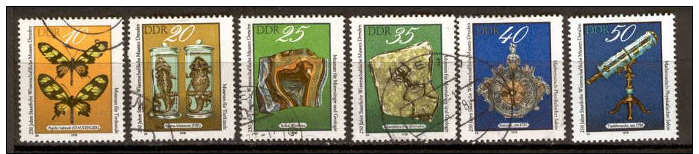 ALLEMAGNE ORIENTALE D D R 1978 6 Timbres Oblitérés. Musée Des Sciences. Série. - Oblitérés