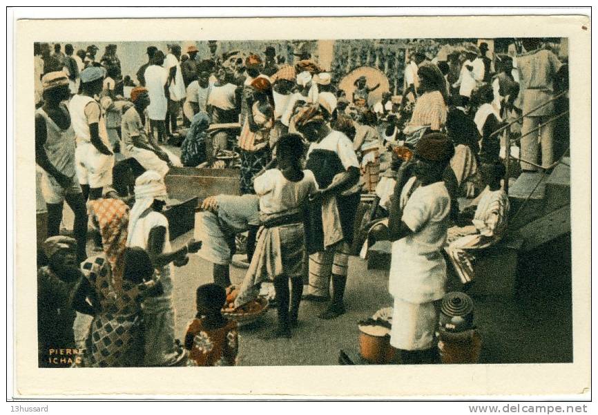 Carte Postale Ancienne Dahomey - A La Gare De Cotonou - Cie Navigation Fabre & Fraissinet - Dahomey