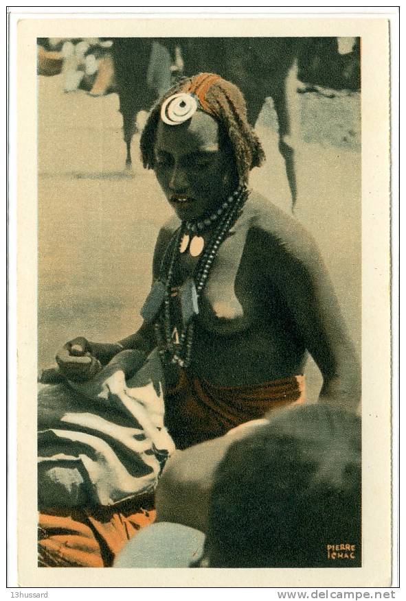 Carte Postale Ancienne Tchad - Femme Baguirmienne - Cie Navigation Fabre & Fraissinet - Tchad