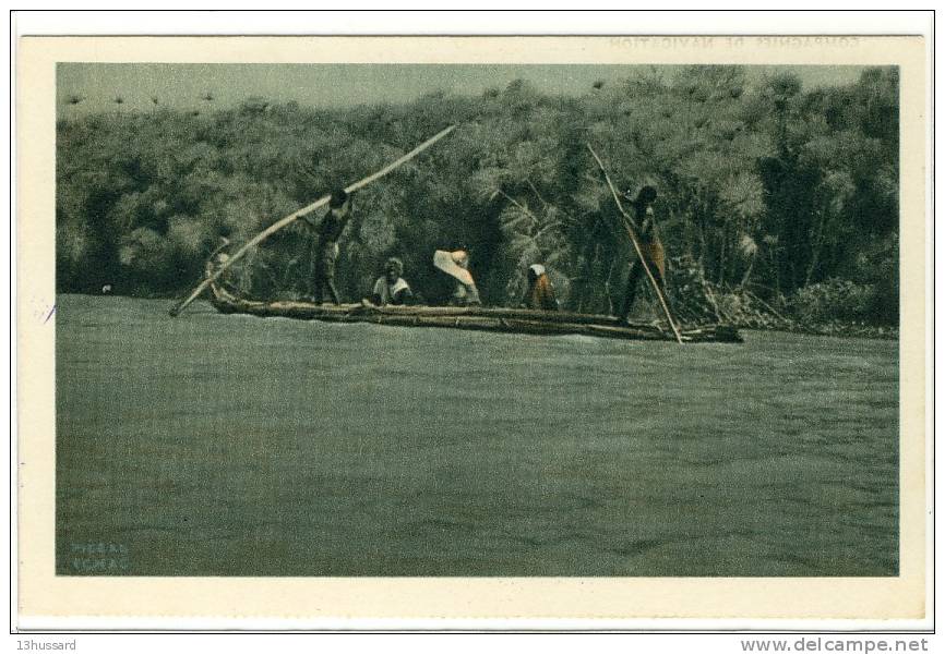 Carte Postale Ancienne Tchad - Dans Les Papyrus Du Lac Tchad - Cie Navigation Fabre & Fraissinet - Tsjaad