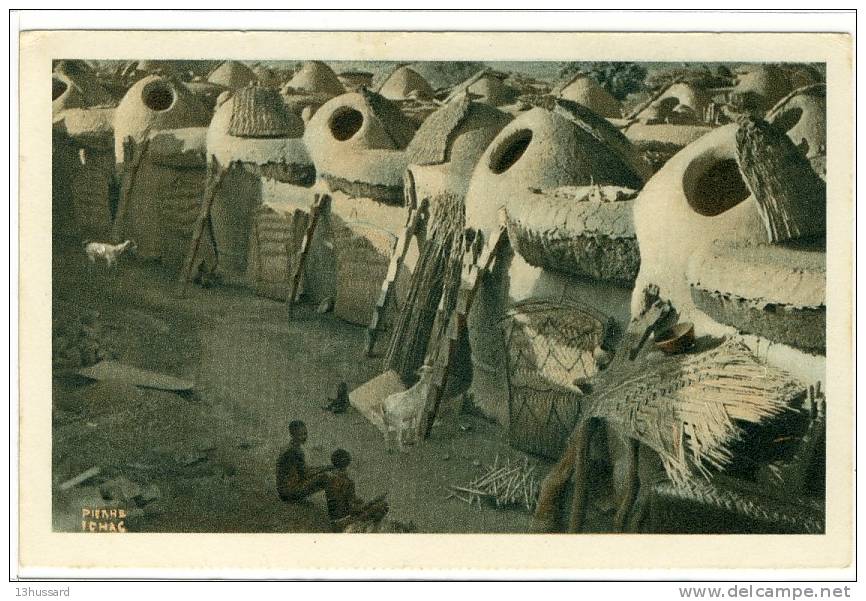 Carte Postale Ancienne Tchad - Cases Des Femmes Du Chef De Leré. Mayo Kebi - Cie Navigation Fabre & Fraissinet - Chad