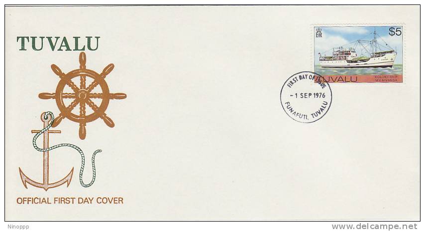 Tuvalu-1976 Definitive $ 5.00 Ship FDC - Tuvalu (fr. Elliceinseln)