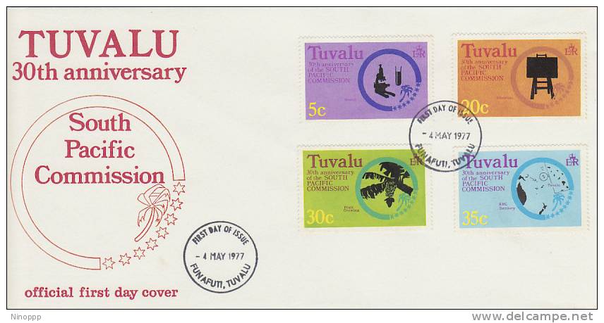 Tuvalu-1977 30th Anniversary  South Pacific Commission FDC - Tuvalu (fr. Elliceinseln)