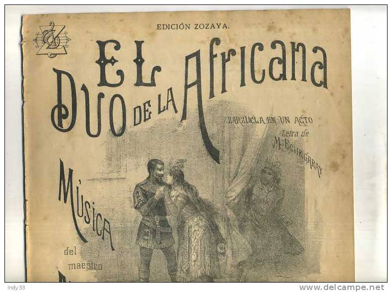 - EL DUO DE LA AFRICANA . ZARZUELA EN UN ACTO DE M. ECHEGARAY . MUSICA DE M.F. CABALLERO - Musicals