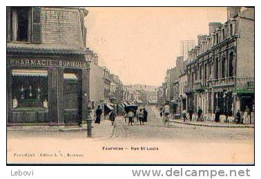 FOURMIES "Rue St-Louis" - Ed. L.S. à Hautmont (1909) - Cachet Ambulant "Hirson à Aulnoye" - Fourmies