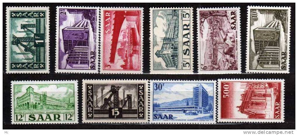Sarre N° 306 / 315 * Neufs Avec Charnière - Unused Stamps