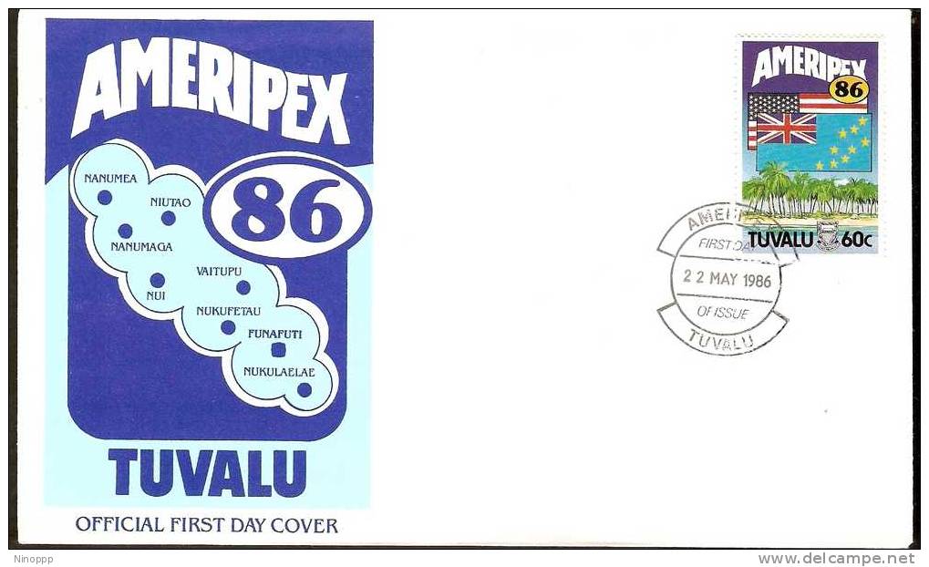 Tuvalu-1986 Ameripex FDC - Tuvalu