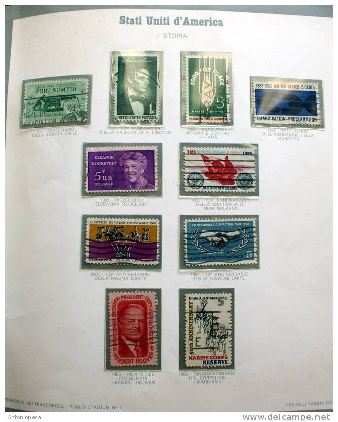 USA - INTERESTING LOT IN ALBUM SHEET WHIT PLASTIC POCHETS - USED VF - Collections