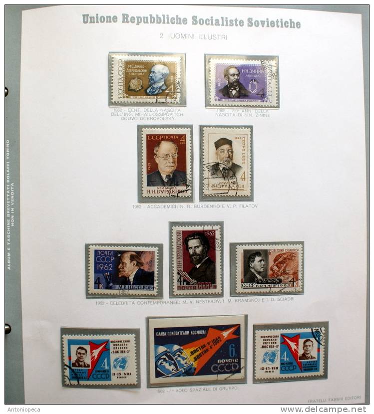 USSR - INTERESTING LOT IN ALBUM SHEET WITH TRANSPARENT PLASTIC POCKETS - Collections