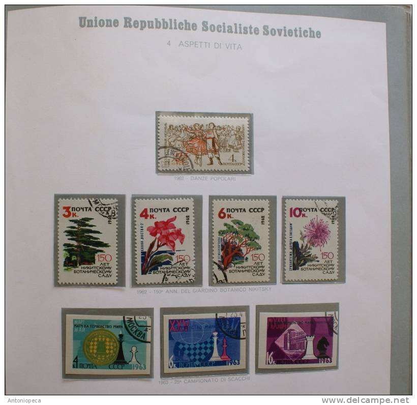 USSR - INTERESTING LOT IN ALBUM SHEET WITH TRANSPARENT PLASTIC POCKETS USED VF - Collections