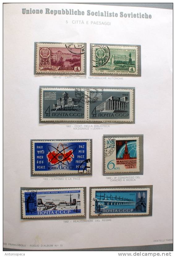 USSR - INTERESTING LOT IN ALBUM SHEET WITH TRANSPARENT PLASTIC POCKETS USED VF - Collections