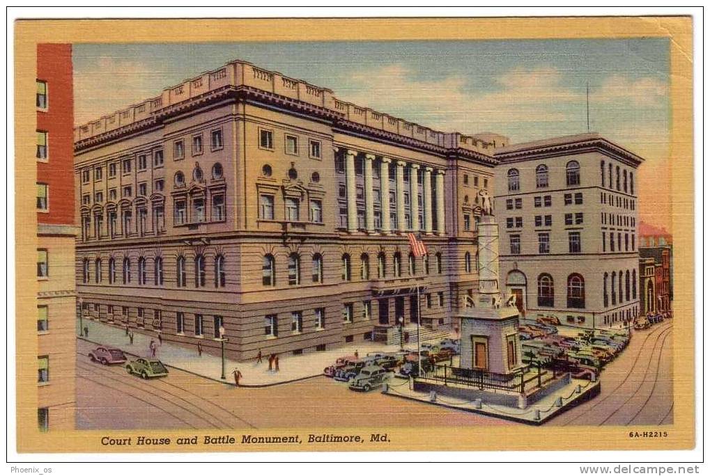 UNITED STATES - Baltimore, Court House And Battle Monument, Year 1956, No Stamps - Baltimore