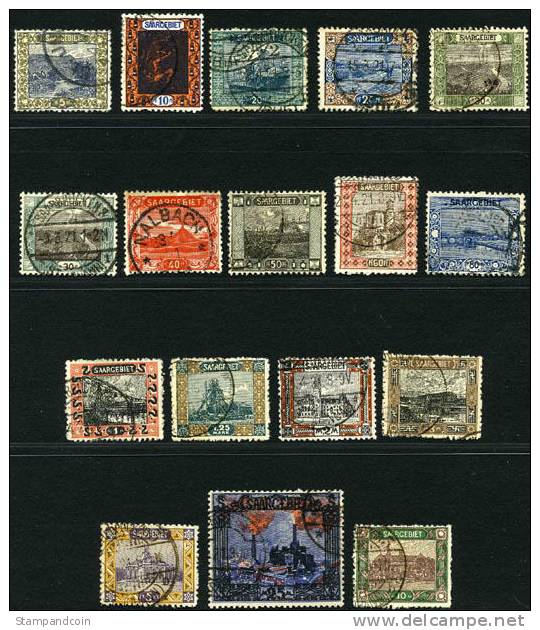 Saar #68-83 Used Set From 1921 - Gebruikt