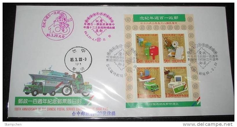 FDC 1996 Postal Service Stamps S/s Computer Mailbox Plane Scales Sailboat Motorbike Abacus - Informatica