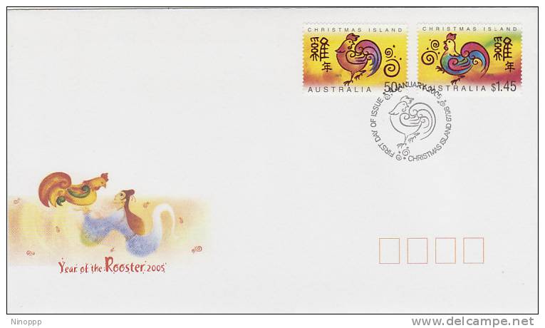 Christmas Island-2005 Year Of The Rooster   FDC - Christmas Island