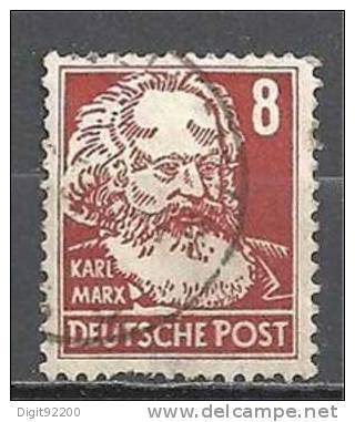 1 W Valeur Oblitérée, Used - ALLEMAGNE- MARX - DDR * 1948 - Mi 214 - N° 751-2 - Karl Marx