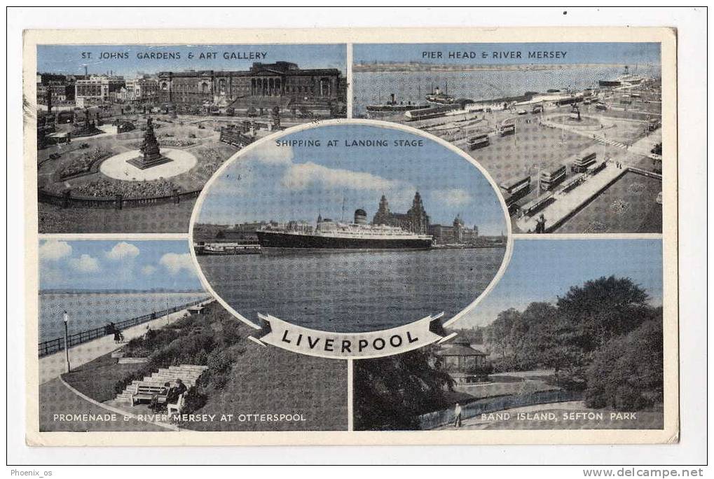 UNITED KINGDOM - LIVERPOOL, 5 Panoramic Pictures, Old Postcard - Liverpool